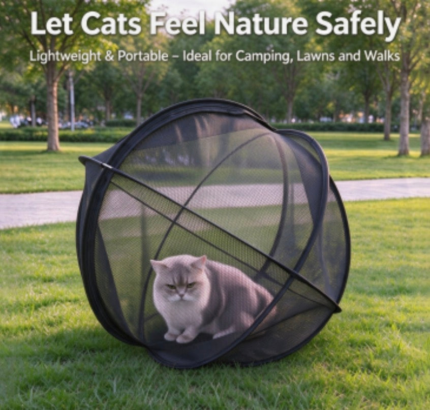 Pop-Up Cat Play Tent, Portable Mesh Sphere